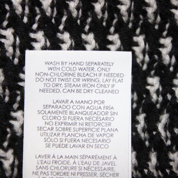 Cabi Sweater Sz S Black White Turtleneck Open Back Overlap 100% Cotton Sweater - Picture 15 of 16